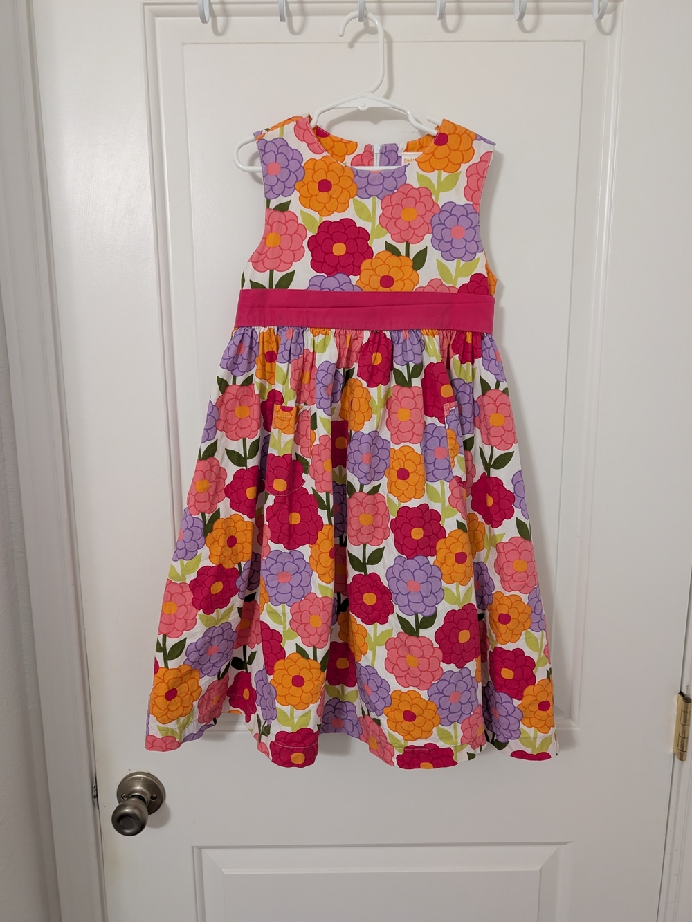 Gymboree Pretty Posies Floral Dress Girls Size 8 2011 Retro Flower Bow